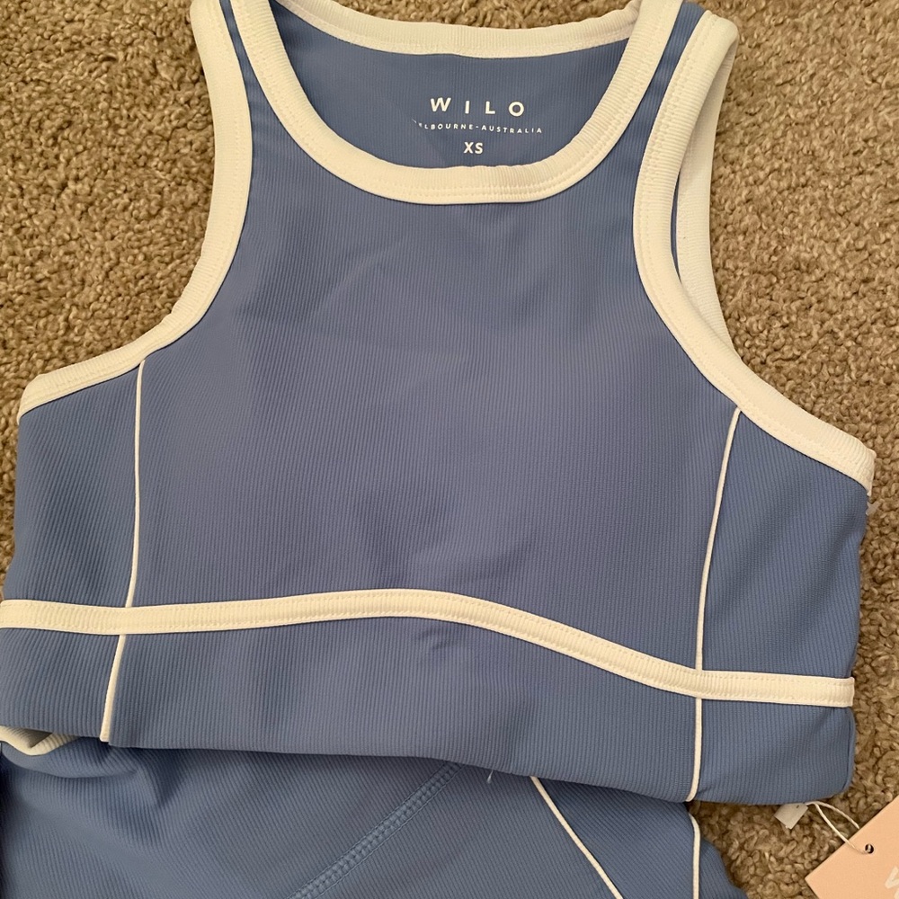 wilo rib 2pk piper bra & shorts blue size XS - Picture 2 of 6
